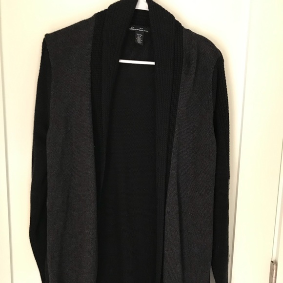 Kenneth Cole Faux Leather Elbow Patch Sweater - Picture 1 of 6